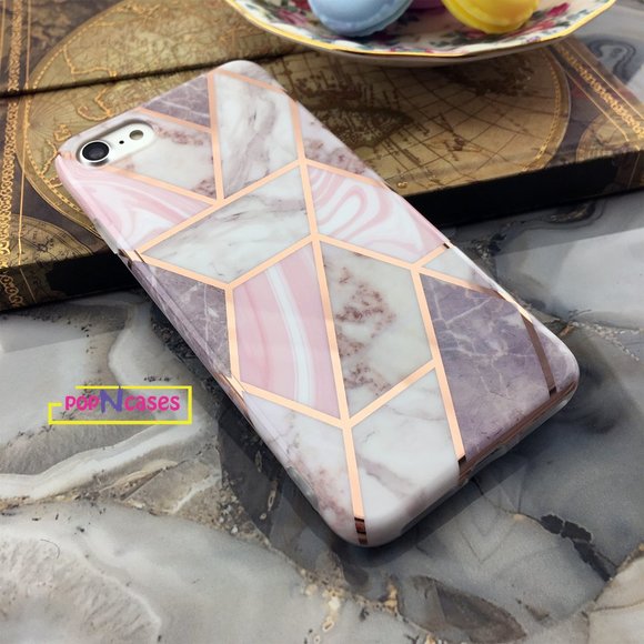 Rose Gold Foil Marble iPhone case - ALL MODELS - Picture 8 of 10